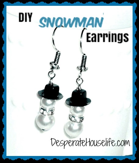 These adorable snowman earrings are a great DIY Christmas gift and an easy jewelry making project!