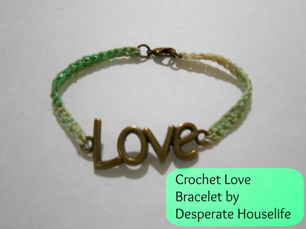 crochet love bracelet